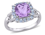 2.30 Carat (ctw) Amethyst and Tanzanite Ring in Sterling Silver